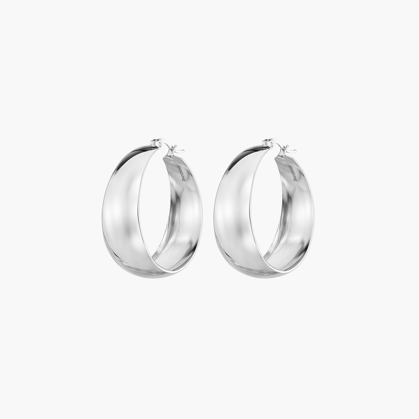 silver bella hoops product picture with white background