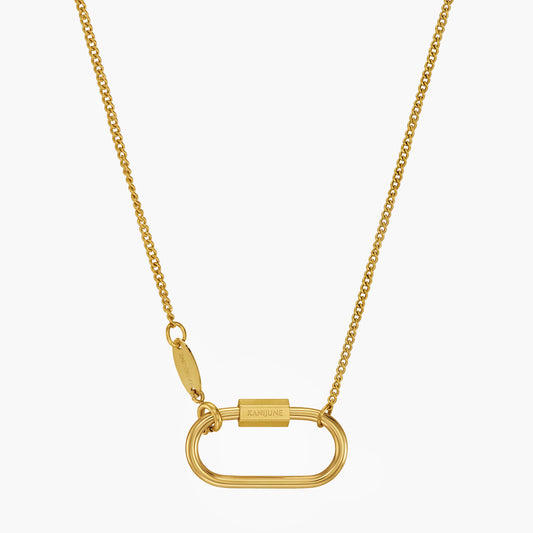 Karabiner Halskette Produktbild vor fast weißem Hintergrund