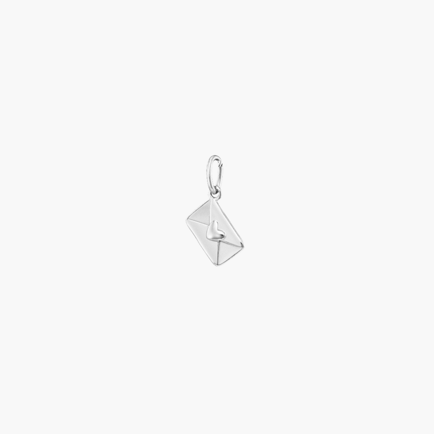 love letter charm in silver product picture on white background