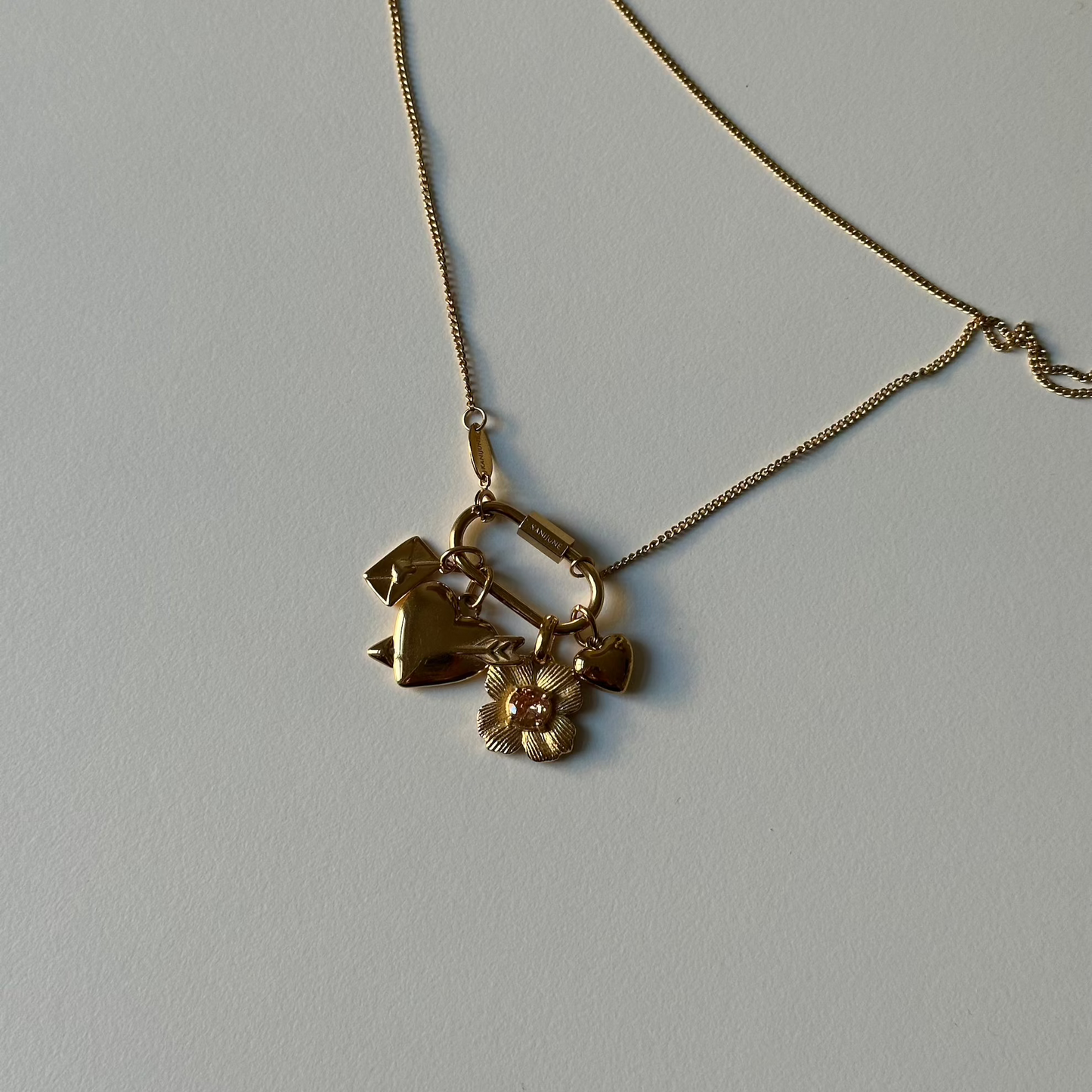mix and match necklace on white background