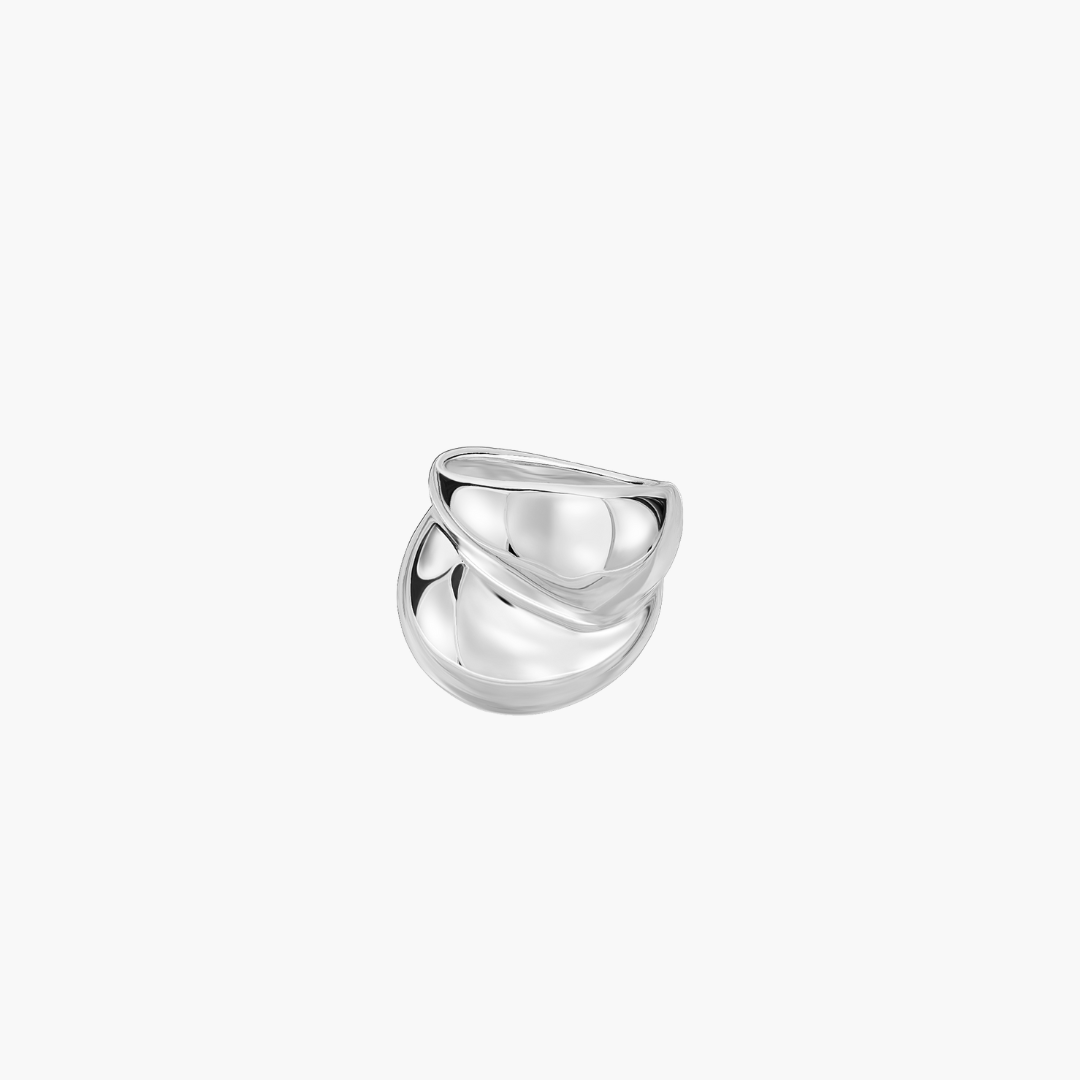 silver ring on white background product picture