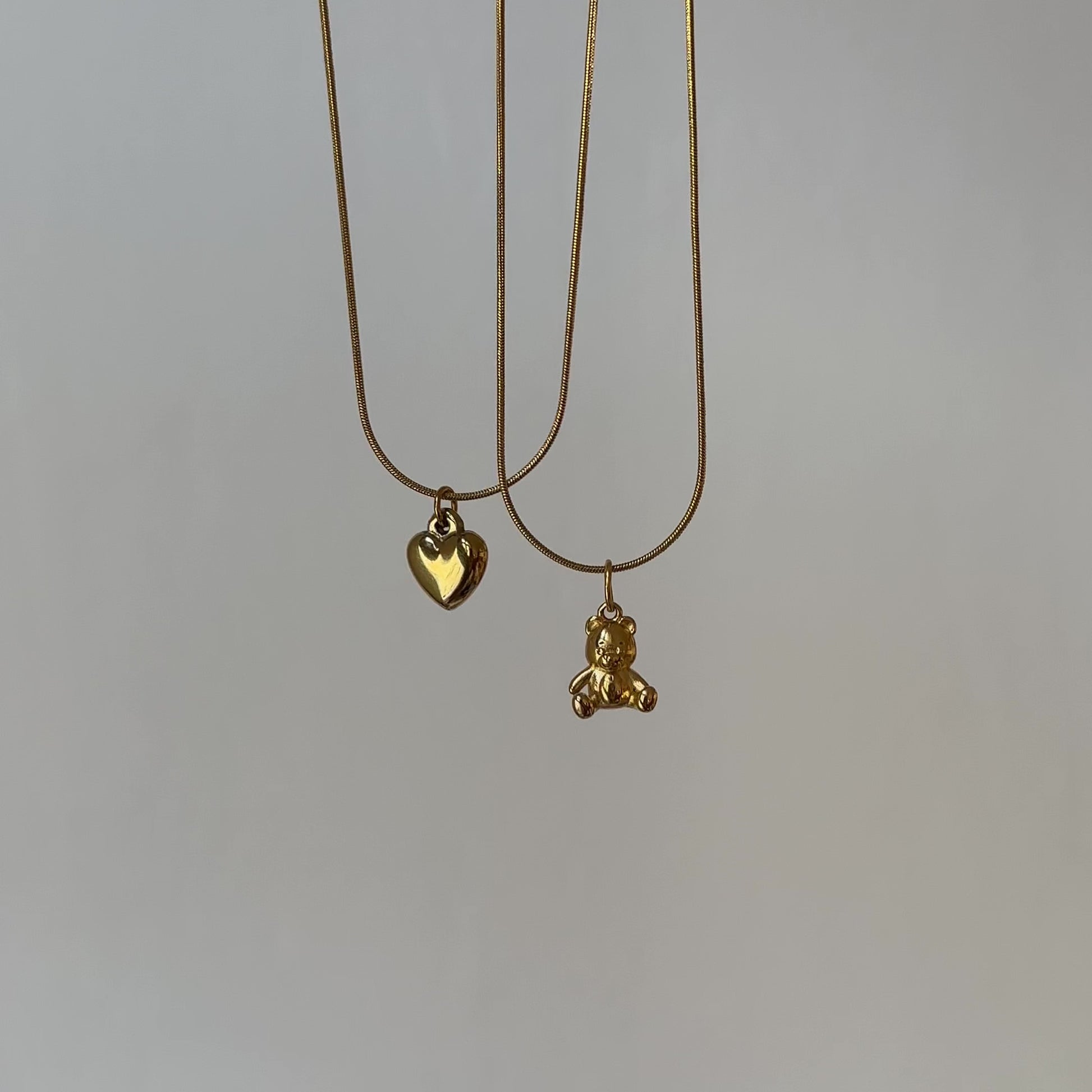 Heart of Gold Halskette und Teddy Bear Halskette