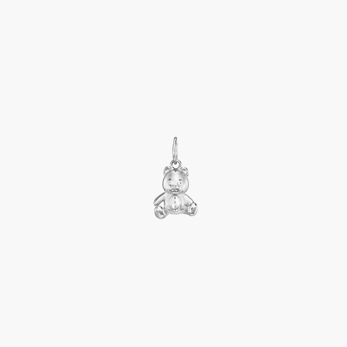 teddy charm in silver product picture on white background